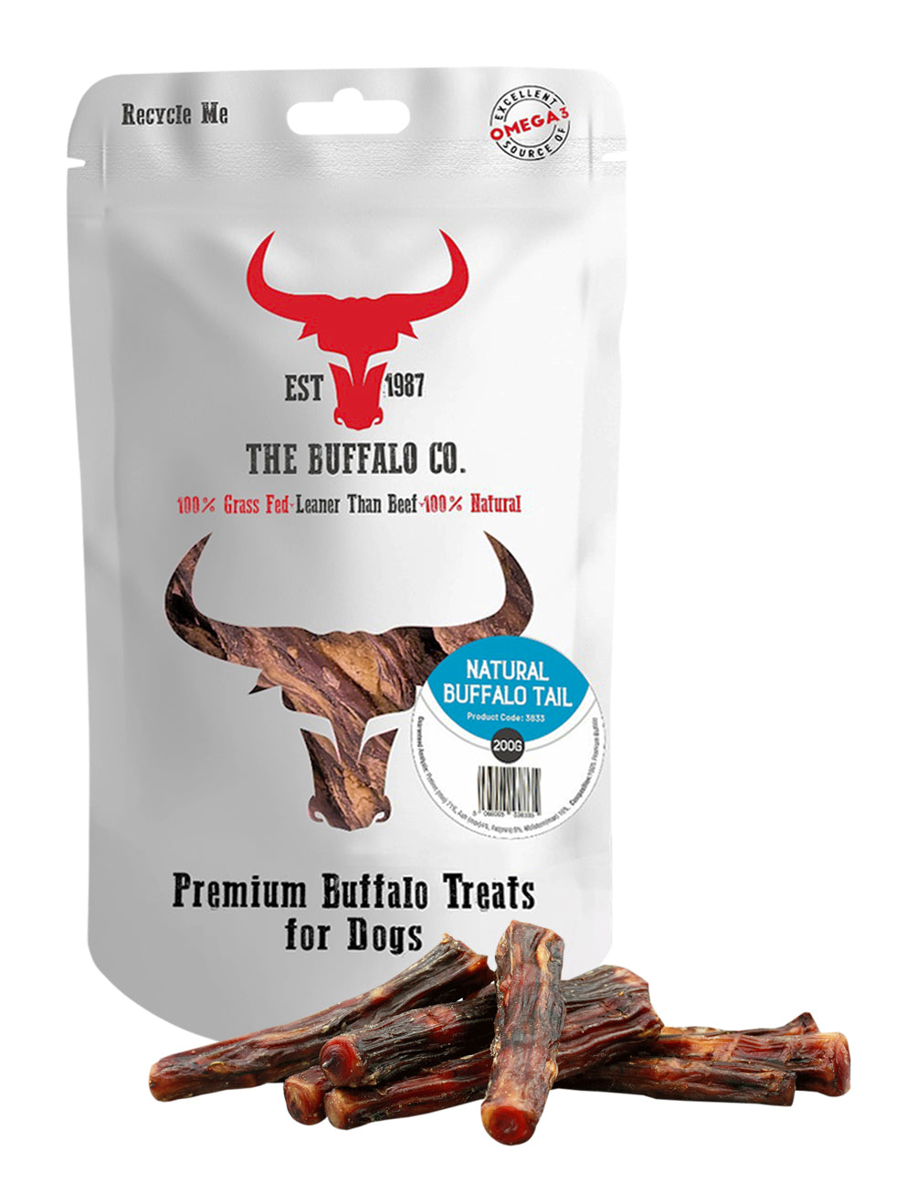 Buffalo Tail-Dog Treats-200g-0