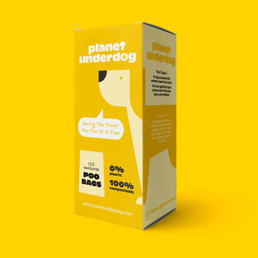 120 Planet Underdog Compostable Dog Poop Bags - Yellow Box-0