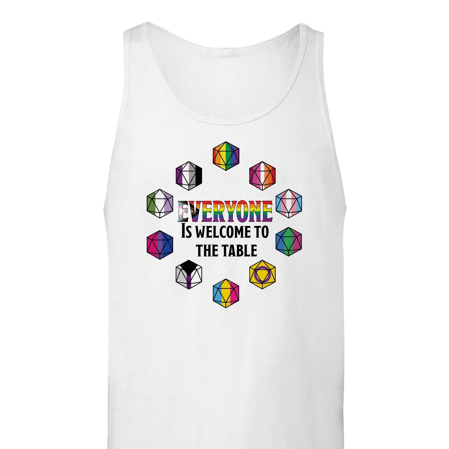 "Everyone is welcome to the Table" Pride Unisex Tank Top-0