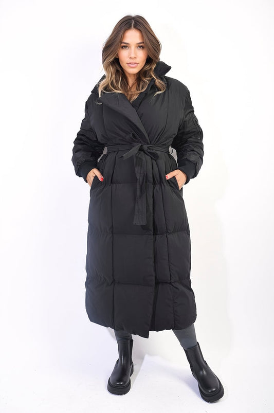 Long Belted Puffer Coat-1