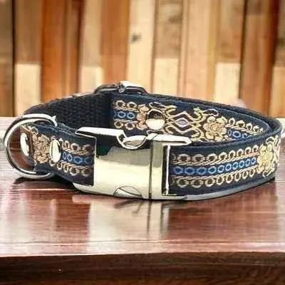 "Personalised Hand Made Chic Cotton Collar for Small Breeds"-0