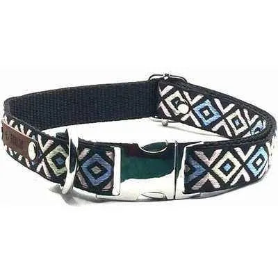 Personalised Cotton Dog Collar: Sapphire Elegance-1